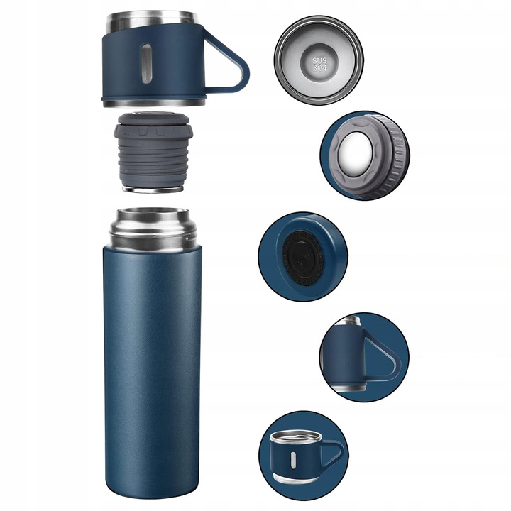 Termos Kubek Termiczny 500ml Na Gorące Napoje 12H Stal Nierdzewna 304