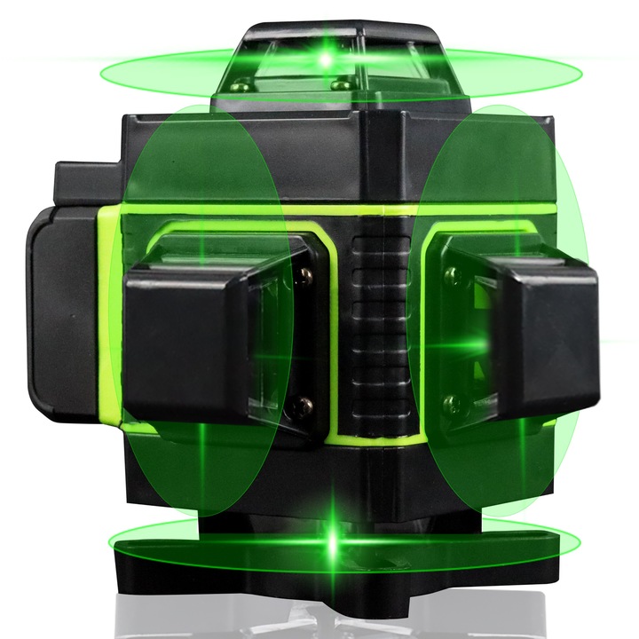 POZIOMNICA LASEROWA LASER KRZYŻOWY 4D 360 + STATYW 16 linii laserowych