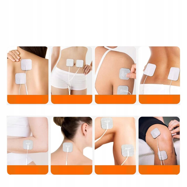 24x żelowe elektrody 5x5cm pin 2 mm TENS EMS SANIT