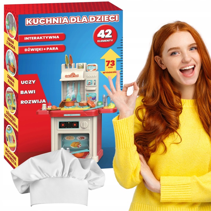 KUCHNIA DLA DZIECI ZESTAW KRAN GARNKI + AKCESORIA INTERAKTYWNA WODA PARA