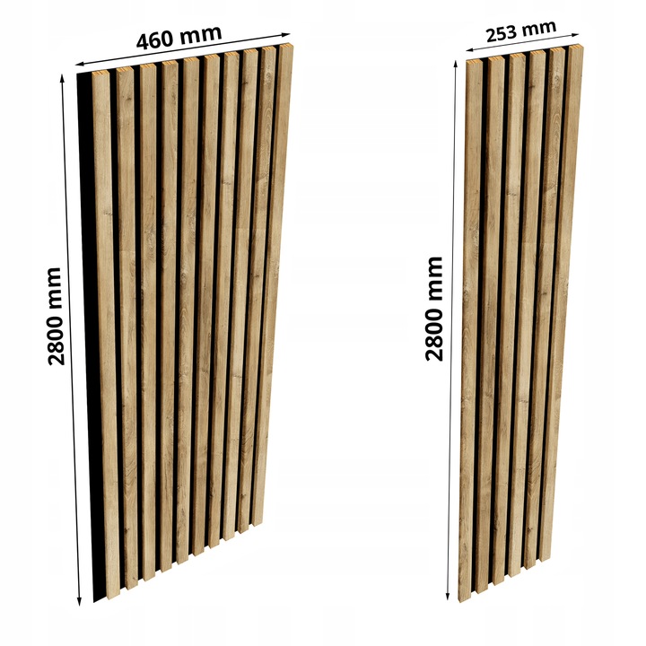 LAMELE NA PŁYCIE 46x275 ŚCIENNE PANELE DEKORACYJNE DĄB NATURALNY LANCELOT