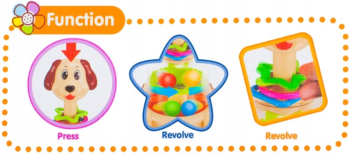BĄCZEK SPINNER DLA DZIECI PIESEK Z KULECZKAMI ZABAWKA WIRUJĄCA DLA DZIECI