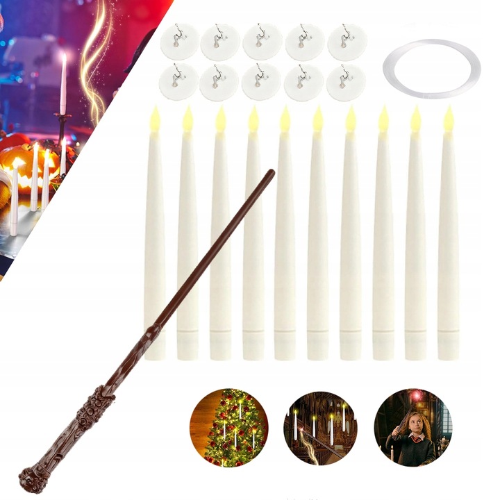 Latające Swiece LED, 10 Sztuk, z Pilotem Zdalnego Sterowania,Swiece Wiszące