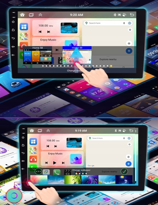 RADIO SAMOCHODOWE 2 DIN 4GB/64GB ANDROID AUTO CARPLAY ANDROID 13 RDSDSP 10"