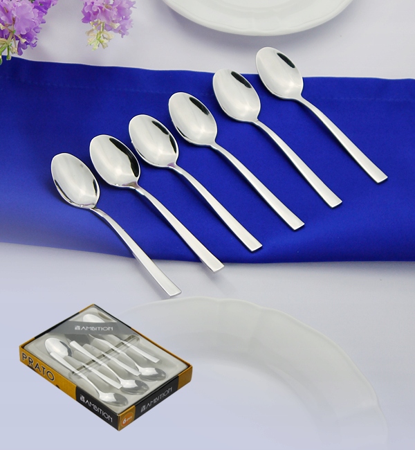 AMBITION PRATO SZTUĆCE ŁYŻECZKI DO HERBATY 6 EL 6 OS PUDEŁKO