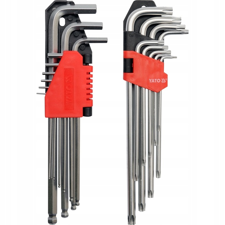 YATO ZESTAW KLUCZY IMBUSOWYCH, HEX KULA 1,5-10MM + TORX T10-T50