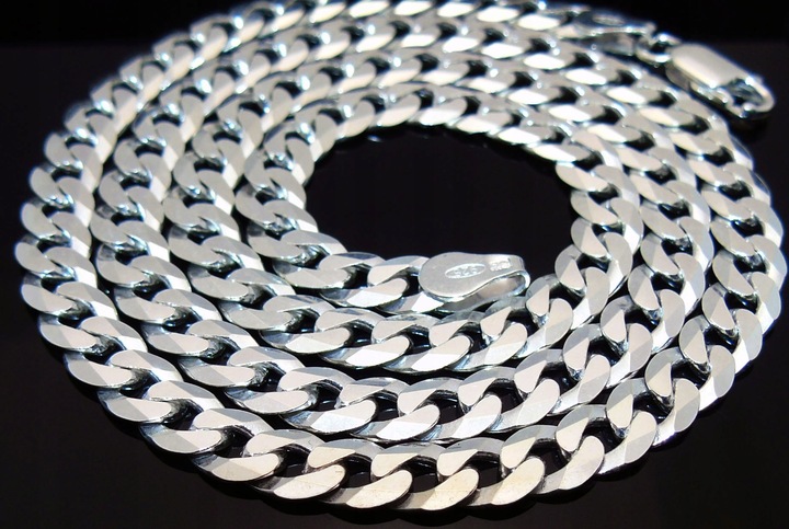 Srebrny Łańcuszek Męski 6mm 55cm Z Pięknym Diamentowanym Krzyżykiem Srebro