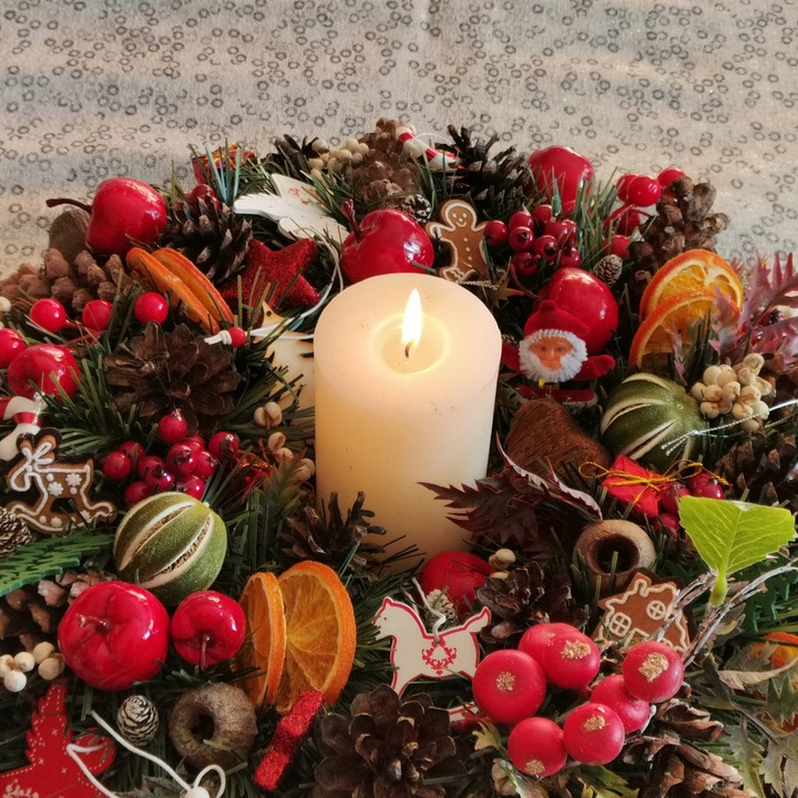 Wianek wieniec stroik 42 cm bożonarodzeniowy świąteczny