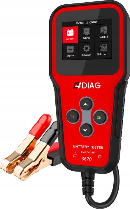 TESTER DO AKUMULATORÓW BATERII 6V 12V 24V 2-300AH MIERNIK CYFROWY j.POLSKI
