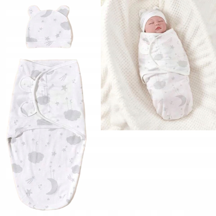Otulacz dla niemowląt kokon becik śpiworek +CZAPKA