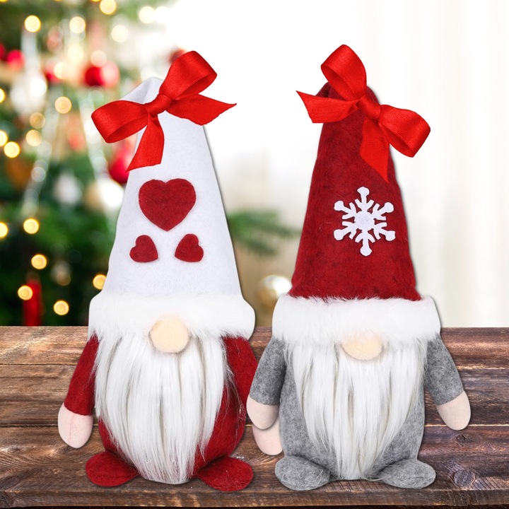 SKRZATY POD CHOINKĘ ŚWIĄTECZNE KRASNALE GNOMY OZDOBA NA ŚWIĘTA 2SZT KOMPLET