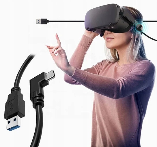 Kabel 5m USB 3.2 Gen 1 do Oculus Quest 2 / 3 LINK Steam WYTRZYMAŁY