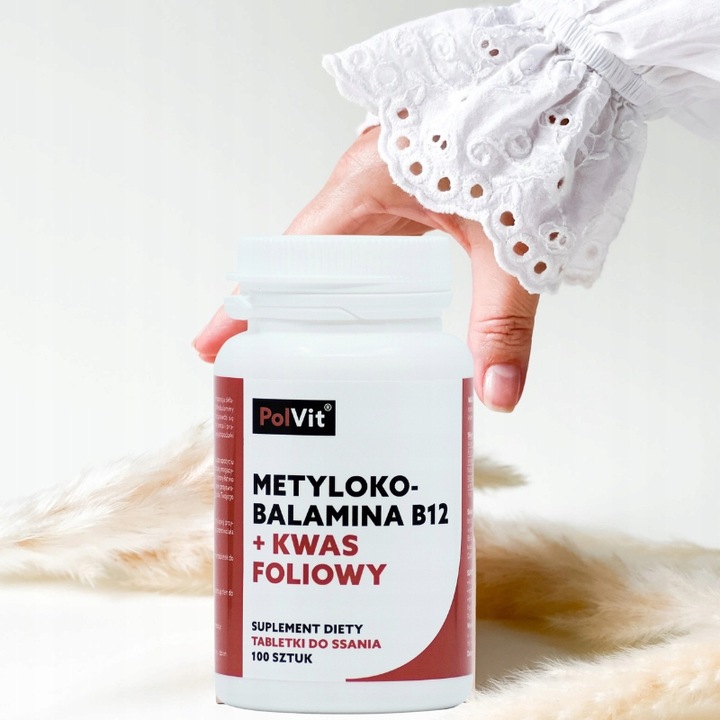 Metylokobalamina B12 1000 µg + Kwas foliowy 400 µg 100tabl.do ssania PolVit