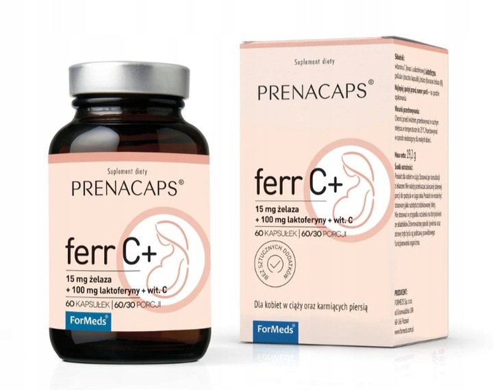 PRENACAPS ferr C + Żelazo FORMEDS witamina C ciąża 60 kapsułek