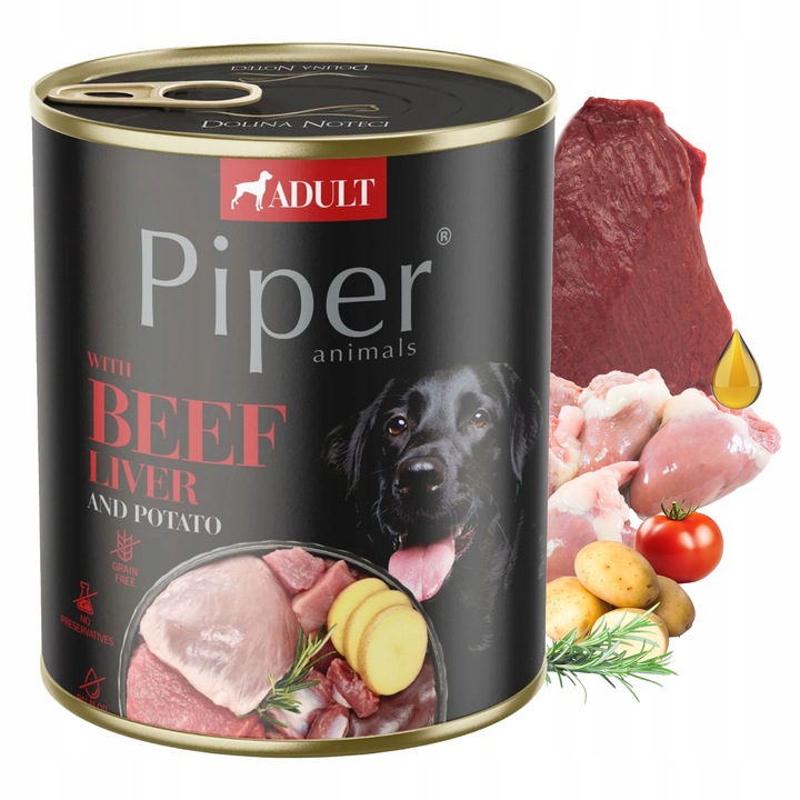 PIPER Karma mokra dla psa DOLINA NOTECI mix smaków 30 x 800g