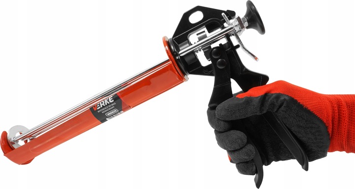 WZMACNIANY WYCISKACZ PISTOLET MAS SILIKONU AKRYLU KLEJU SMARU USZCZELNIACZY