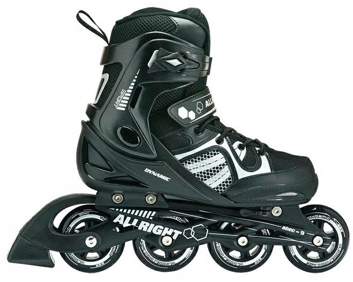 ŁYŻWOROLKI REGULOWANE ROLKI ALLRIGHT DYNAMIC ABEC-9 KOŁA 76mm ROZMIAR 36-39