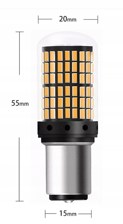 ŻARÓWKI LED BAU15S KIERUNKOWSKAZY POMARAŃCZOWE CAN
