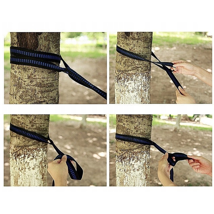 PASY DO MOCOWANIA HAMAKA, 2 SZTUKI, PASY Z 2 KARABIŃCZYKAMI, NA KEMPING