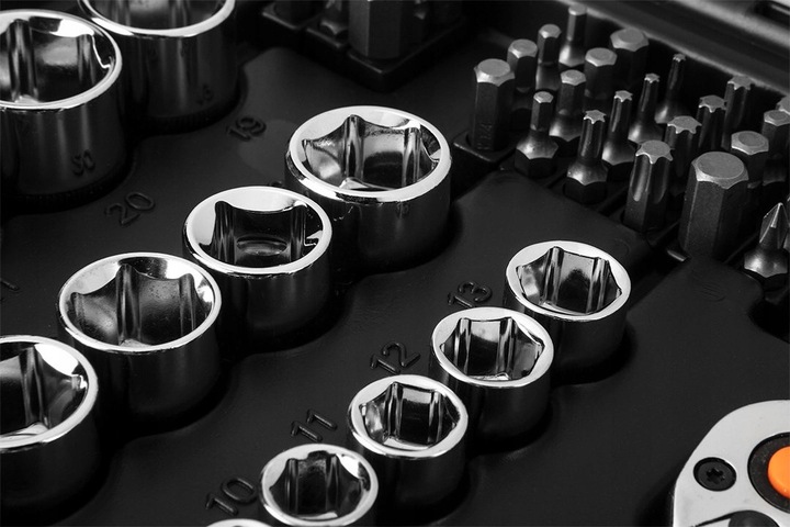 NEO ZESTAW KLUCZE NASADOWE 1/2" 1/4" 73el CRV BITY TORX NASADKI 10-054