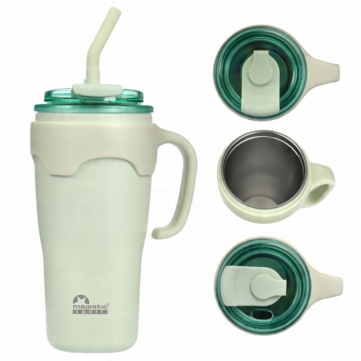 Kubek Termiczny Ze Słomką Majestic Sport Jelly 650 ml Zielony