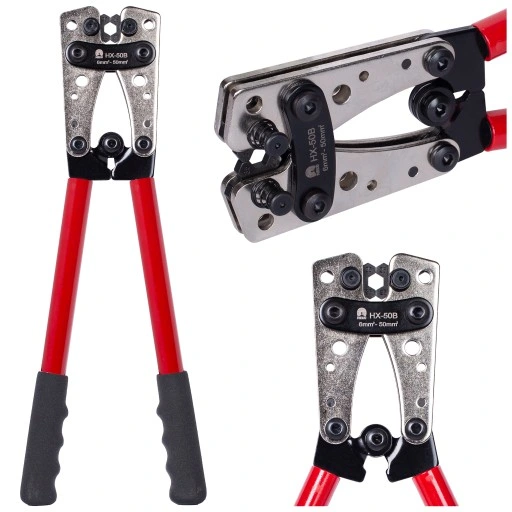 Zaciskarka do Końcówek Praska do Kabli Konektorów Tulejek 6-50mm2 HEX NEKU