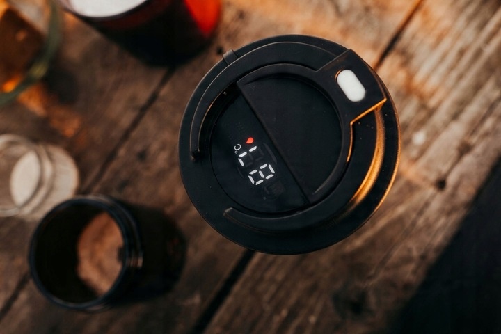 KUBEK TERMICZNY TERMOS 380 ML WYŚWIETLACZ EKRAN LCD NA KAWĘ HERBATĘ SMART