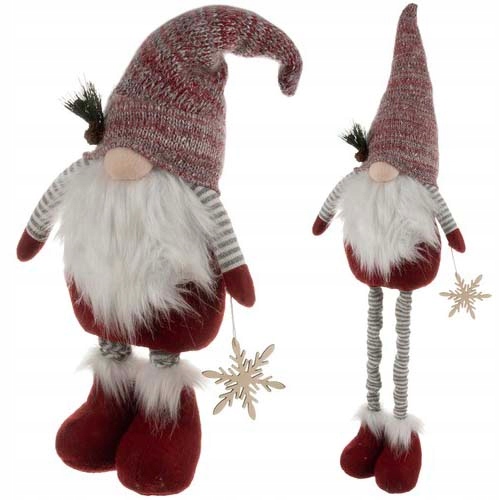 Skrzat Krasnal Gnom Świąteczny Teleskopoowe Nogi Duży Wysoki XXL Regulowany