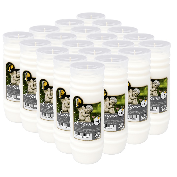 Wkłady do Zniczy Rewelacyjne na Upały Parafinowe 4 dni x20 Czyste Wypalanie