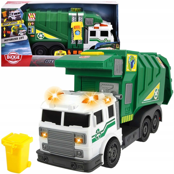 DUŻA ŚMIECIARKA INTERAKTYWNY SAMOCHÓD ŚWIATŁO DŹWIĘK RUCHOME ELEMENTY
