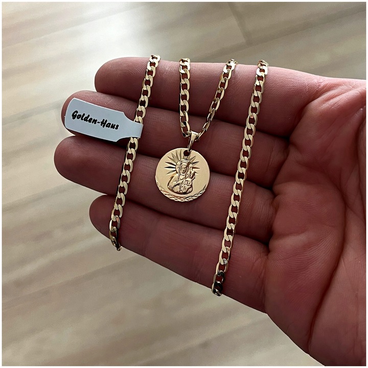 ZŁOTY ŁAŃCUSZEK I MEDALIK DLA CHŁOPCA / PAMIĄTKA CHRZTU KOMUNII + GRAWER