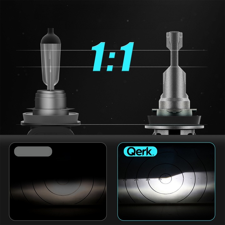 ŻARÓWKI LED HB3 QERK 1 DO 1 WIĘCEJ ŚWIATŁA CAN RETROFIT IDEALNIE DOPASOWANE