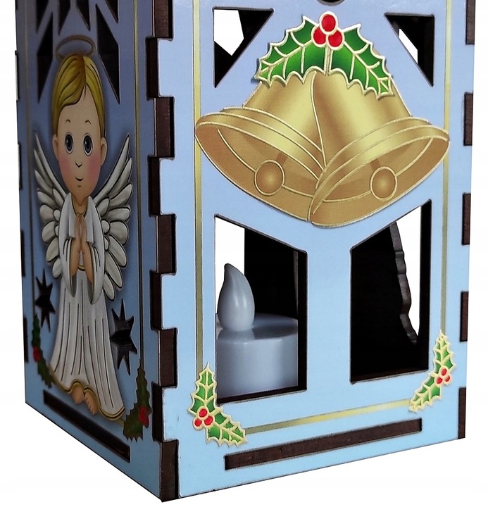 LAMPION ADWENTOWY NA RORATY ŚWIECĄCY LED NA BATERIE DLA DZIECI