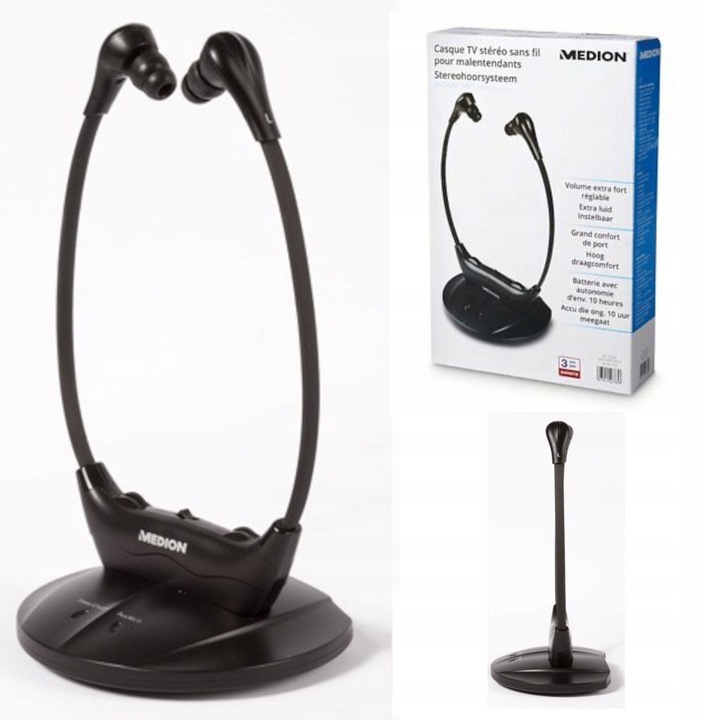 SŁUCHAWKI BEZPRZEWODOWE DLA SENIORA DO TV APARAT SŁUCHOWY DLA BABCI DZIADKA