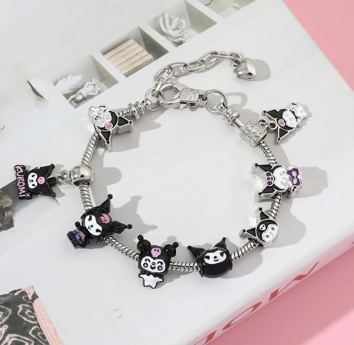Bransoletka Modułowa Kotek Hello Kitty Kuromi Zawieszka Charms Cześć Kotku