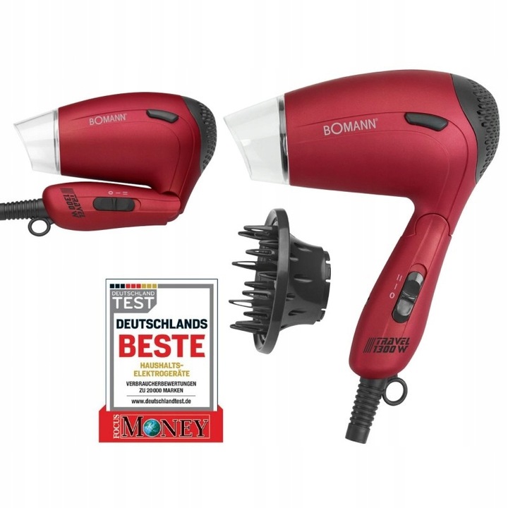 TURYSTYCZNA PODRÓŻNA PORĘCZNA SKŁADANA SUSZARKA DO WŁOSÓW DYFUZOR 1300W