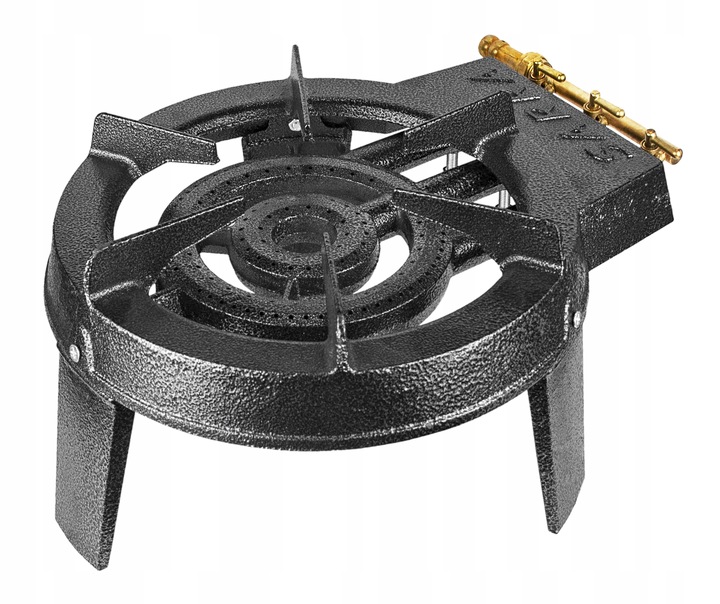 PALNIK GAZOWY TABORET ŻELIWNY KUCHENKA 9,8kW ZESTAW WĄŻ REDUKTOR