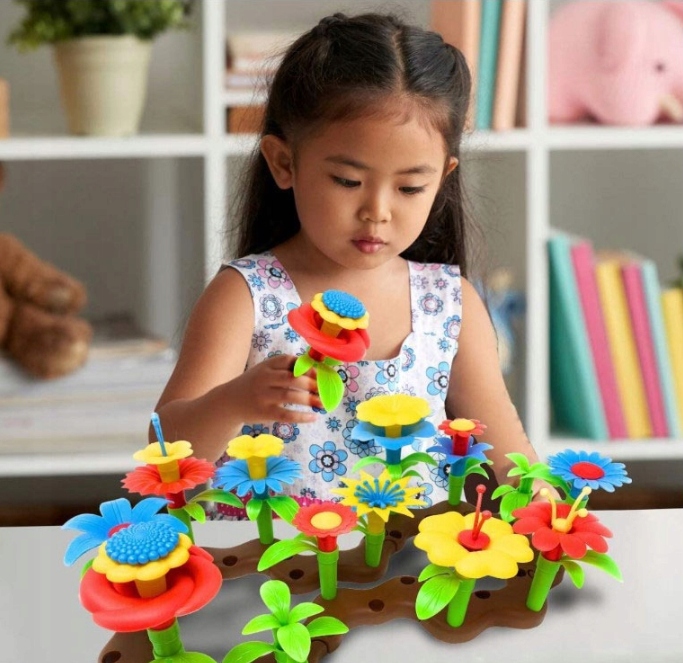 KLOCKI KONSTRUKCYJNE KWIATY 272 ELEMENTY KREATYWNY ZESTAW W PUDEŁKU PREZENT