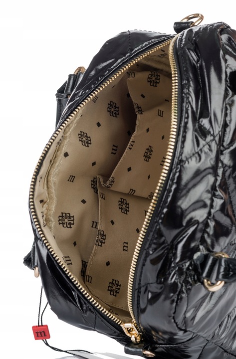 Torebka Damska Listonoszka MONNARI Pojemna KUFEREK Pikowana Lakierowana