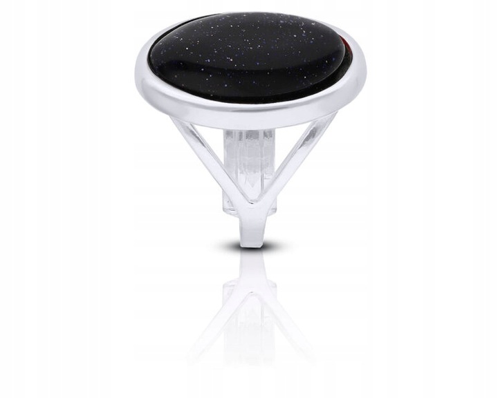 Pierścionek srebrny regulowany z Nocą Kairu pr.925