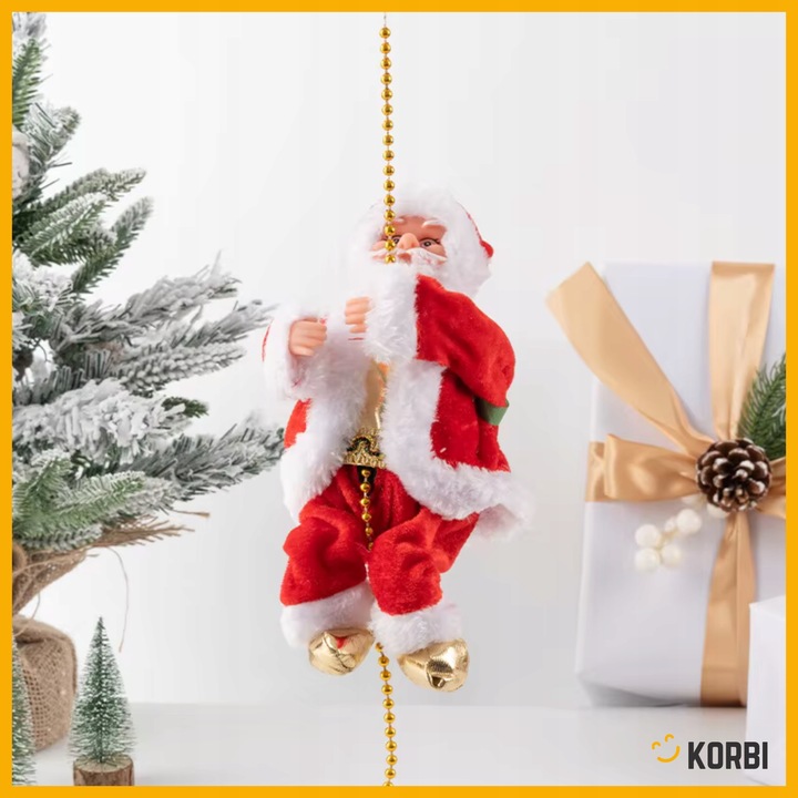 DEKORACJA WSPINAJĄCY SIĘ MIKOŁAJ OZDOBA ŚWIĄTECZNA GRAJĄCY PREZENT 100CM