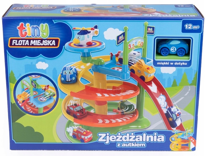 Dumel Flota Miejska Zjeżdżalnia z miękkim AUTKIEM parking 12m+