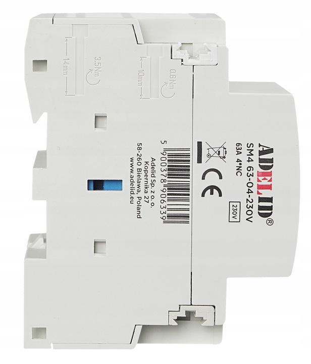 STYCZNIK MODUŁOWY 63-04 230V 63A 3P 4NC 3-FAZ 40A