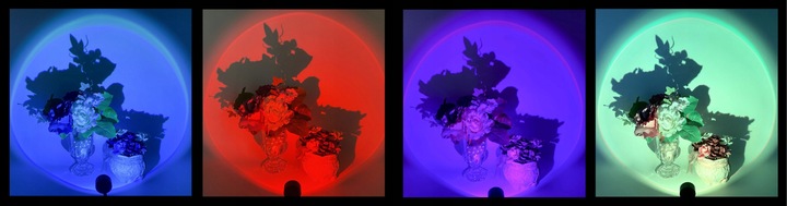 LAMPKA PROJEKTOR LED ZACHÓD SŁOŃCA 16 KOLORÓW LAMPA NOC PREZENT WALENTYNKI