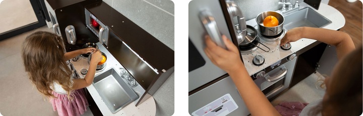 KUCHNIA DREWNIANA DLA DZIECI RETRO KUCHENKA DUŻA ŚWIATŁO LED + TABLICA