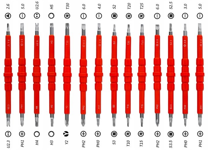 PROFESJONALNY ZESTAW ŚRUBOKRĘTÓW DLA ELEKTRYKA 29 ELEMENTÓW HOLDX