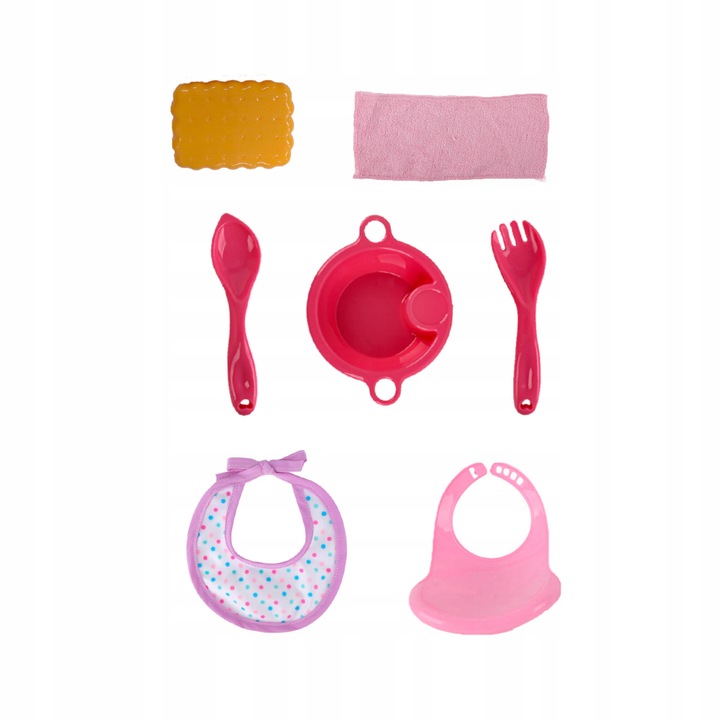 Zestaw dla lalki nocnik butelka śliniak plecak – akcesoria do karmienia