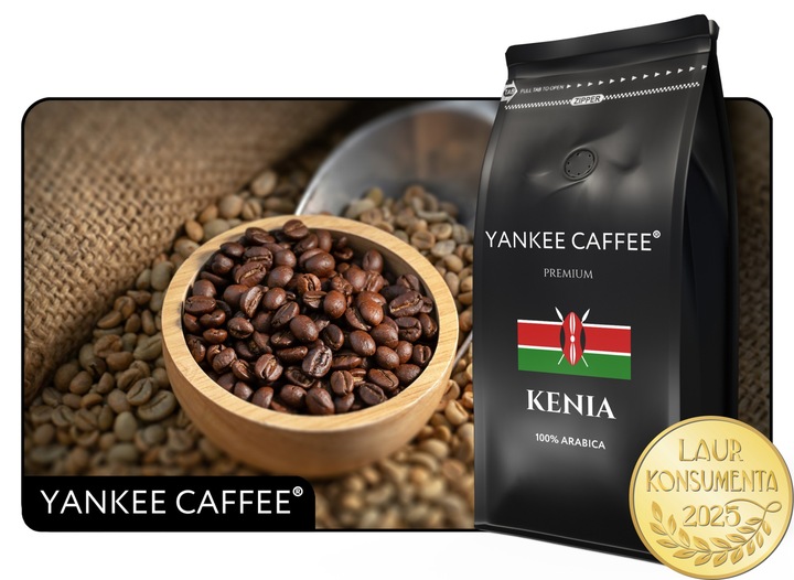 Kawa ziarnista 1kg 100% Arabica świeżo palona Kenia - Do ekspresu