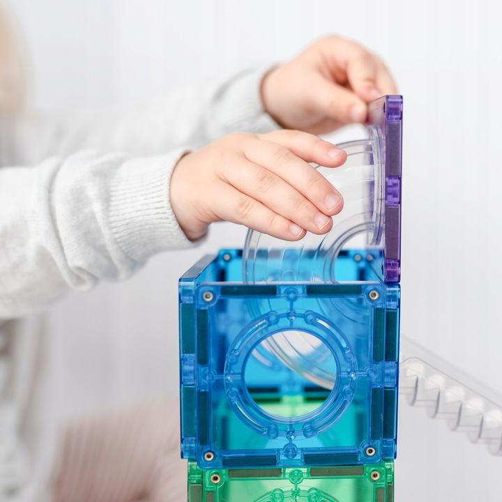 Connetix klocki magnetyczne Ball Run kulodrom 92 szt. + gratis