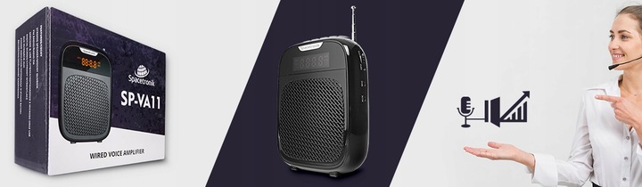 Przewodowy Wzmacniacz Głosu Megafon Mikrofon z Radiem USB micro SD SP-VA11